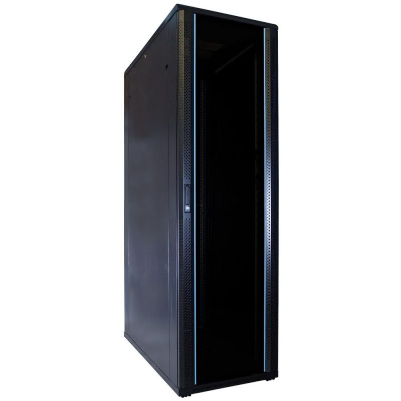 42 HE Schrank in schwarz - Glastüre, Abm.: 600 x 1200 x 2000