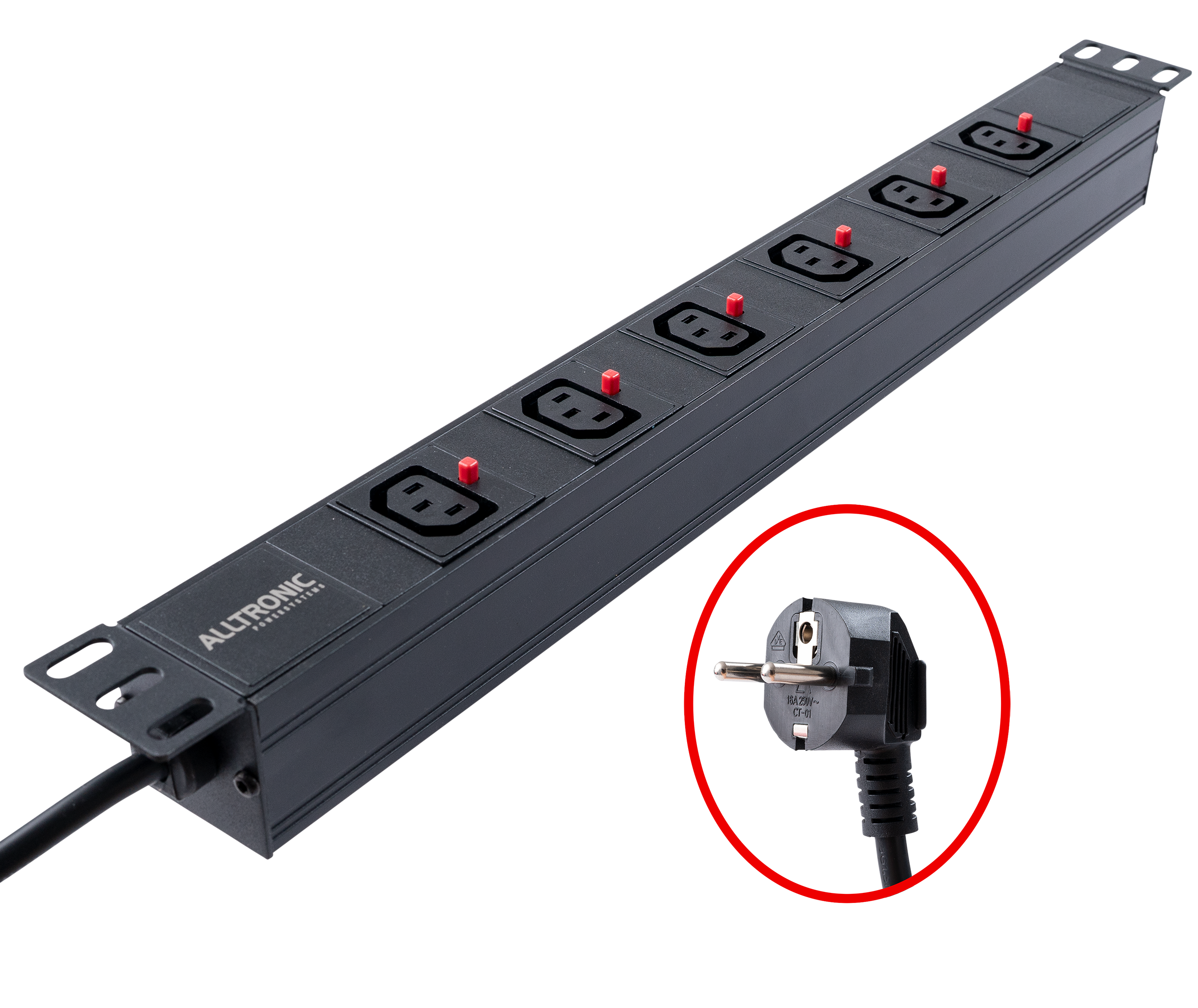 Basic PDU - Schukostecker, 6-fach IEC C13 10A - save