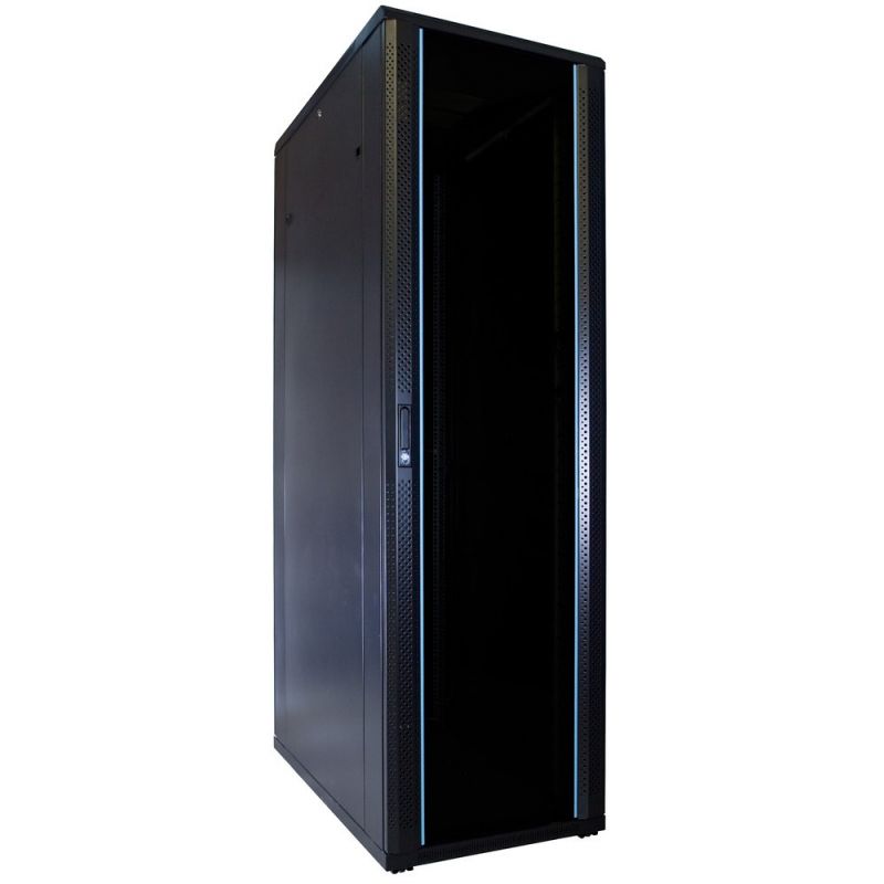 42 HE Schrank in schwarz - Glastüre, Abm.: 600 x 1000 x 2000