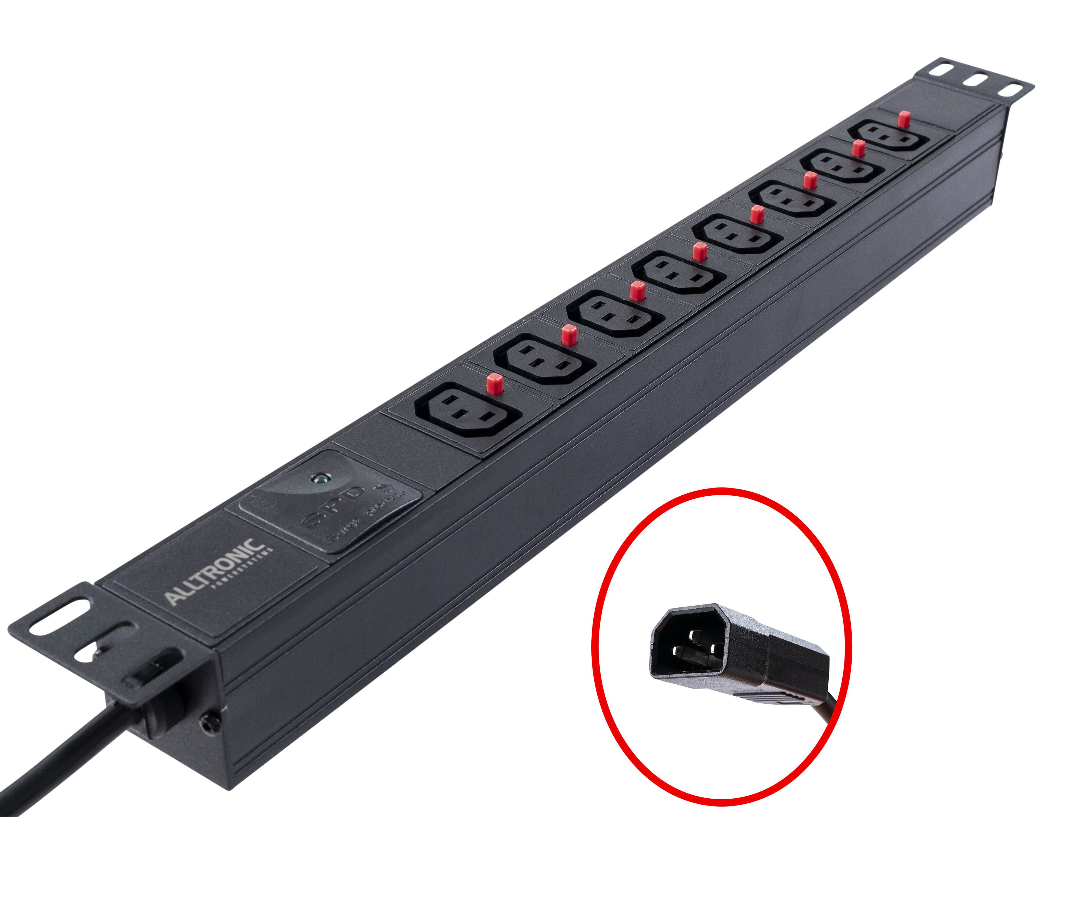 Basic PDU - SPD-Protection - IEC C14 10A, 8-fach IEC C13 10A - save