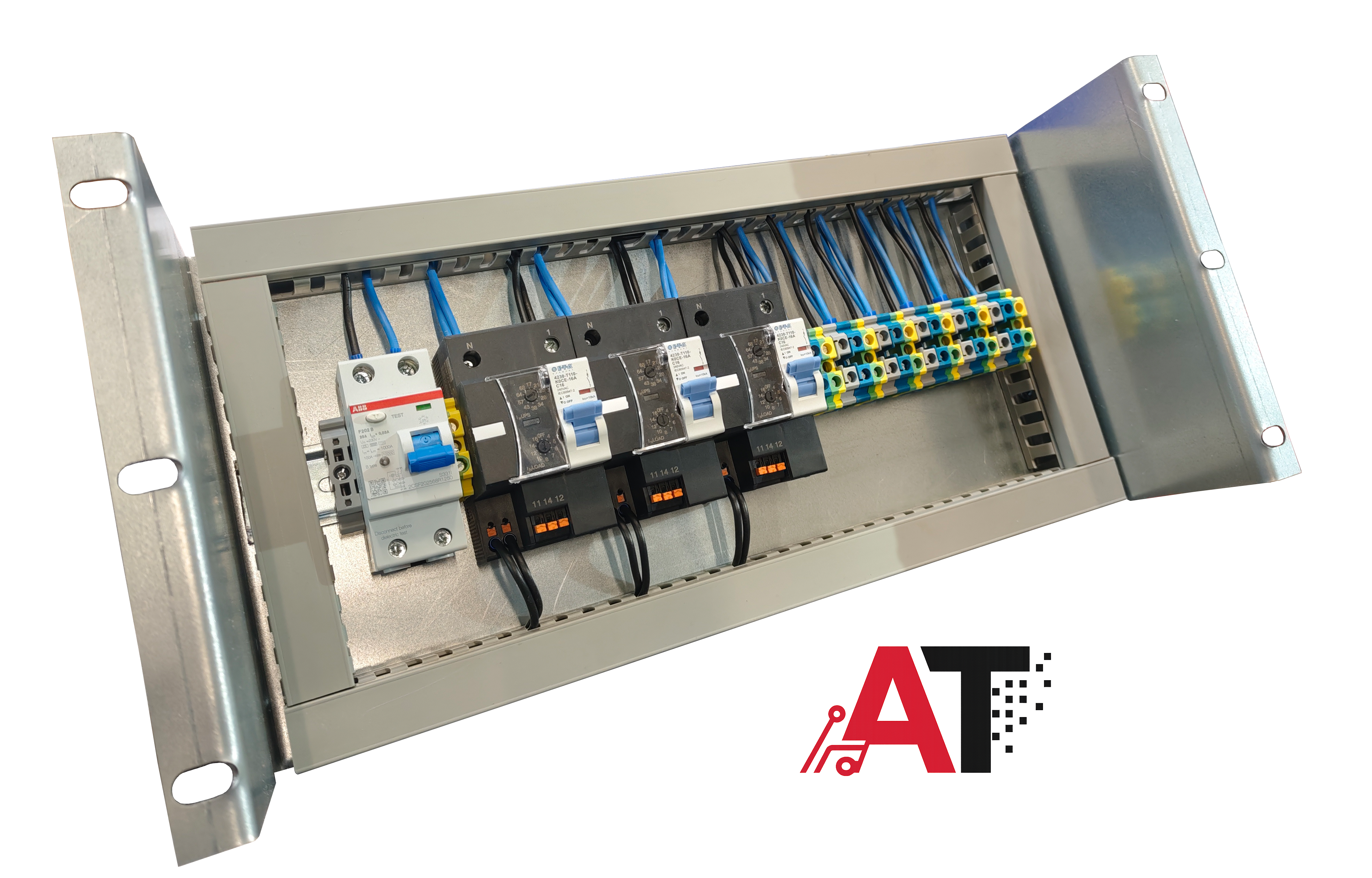 USV - Notstromverteiler max. 25A, 19" Format vormontiert, 6 Stromkreise für IT